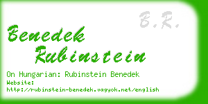 benedek rubinstein business card